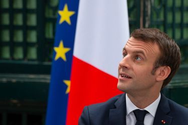 Emmanuel Macron lors d&#039;un débat à Bordeaux, le 1er mars.