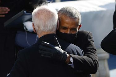 Barack Obama et Joe Biden au Capitole, le 20 janvier 2021.