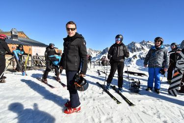 Emmanuel Macron au ski à La Mongie (Pyrénées françaises) le 15 mars 2019