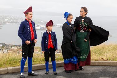 Le prince Christian de Danemark avec les princesses Mary et Isabella et le prince Vincent aux îles Féroé, le 23 août 2018