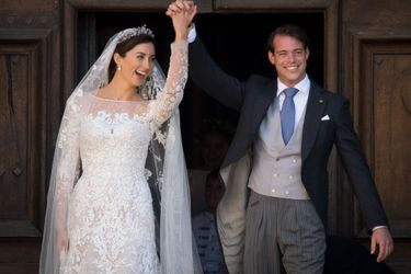 Claire Lademacher et le prince Félix de Luxembourg le 21 septembre 2013, jour de leur mariage religieux