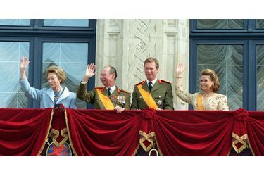 L&#039;ex-grande-duchesse Joséphine-Charlotte et l&#039;ex-grand-duc Jean avec le grand-duc Henri et la grande-duchesse Maria Teresa de Luxembourg, à Luxembourg le 7 octobre 2020