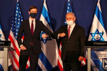 Jared Kushner et le Premier ministre israélien Benjamin Netanyahou à Jérusalem, le 21 décembre 2020.