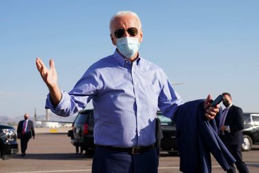 Joe Biden quittant Las Vegas, le 9 octobre 2020.
