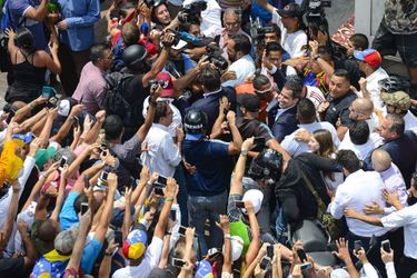 Juan Guaido à Caracas, lundi.