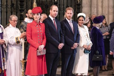Kate, William, Harry et Meghan lors de la journée du Commonwealth à l&#039;abbaye de Westminster à Londres le 11 mars 2019