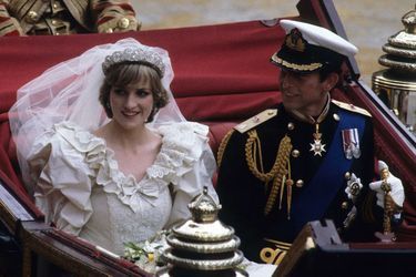Lady Diana et le prince Charles à Londres le jour de leur mariage, 29 juillet 1981