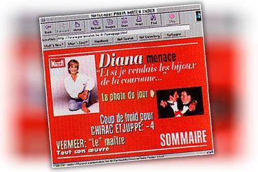 La première page web de Paris Match, le 23 mai 1996.