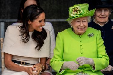 Meghan avec la reine Elizabeth II à Widnes le 14 juin 2018