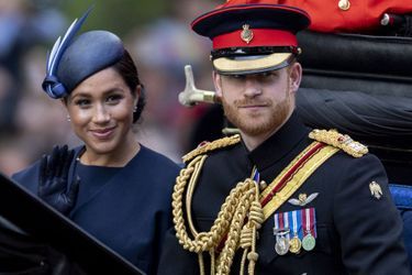 Meghan et Harry lors de la parade Trooping the Colour à Londres le 8 juin 2019