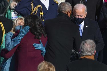 Jill et Joe Biden et Barack et Michelle Obama au Capitole, le 20 janvier 2021.