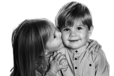 La princesse Josephine et le prince Vincent de Danemark. Photo diffusée le 8 janvier 2014 pour leurs 3 ans