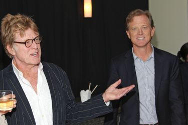 Robert et James Redford lors de la projection du documentaire «Mann V. Ford» à New York en 2011