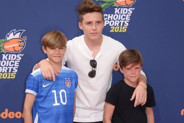 Romeo, Brooklyn et Cruz Beckham en juillet 2015