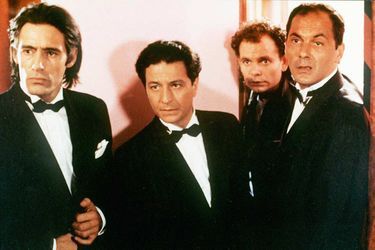 Gérard Lanvin, Christian Clavier, Jean-Pierre Darroussin et Jean-Pierre Bacri dans «Mes meilleurs copains» en 1987. 