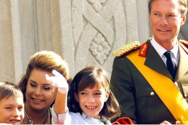 La grande-duchesse Maria Teresa et le grand-duc Henri de Luxembourg avec le prince Sébastien et la princesse Alexandra, le 7 octobre 2000