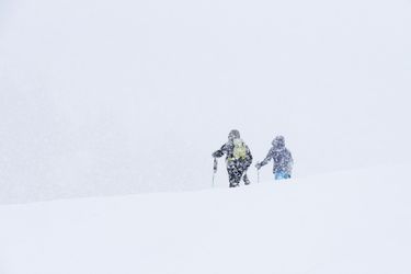 Ski de rando à la Clusaz, Haute Savoie.