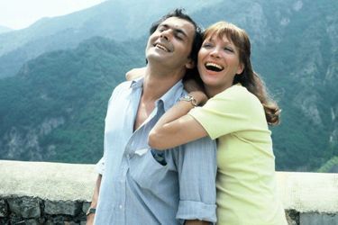 Jean-Pierre Bacri et Anna Karina sur le tournage du téléfilm «L&#039;éblouissement» en 1978.