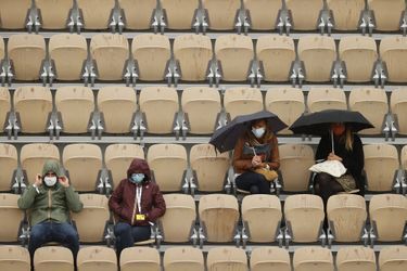Début du tournoi de Roland-Garros sous la pluie et dans le froid ce dimanche 27 septembre 2020.