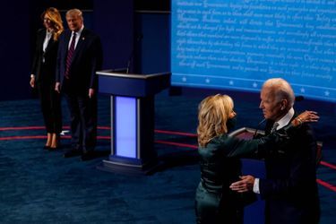 Melania et Donald Trump, Joe et Jill Biden à Cleveland, le 29 septembre 2020.