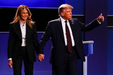 Melania et Donald Trump à Cleveland, le 29 septembre 2020.