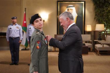 Le roi Abdallah II de Jordanie et sa fille la princesse Salma, à Amman le 8 janvier 2019