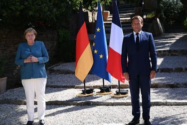 Angela Merkel et Emmanuel Macron au Fort de Brégançon, à Bormes-les-Mimosas, le 20 août 2020