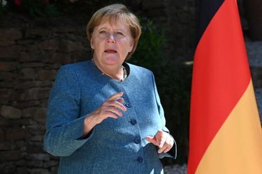 Angela Merkel au Fort de Brégançon, à Bormes-les-Mimosas, le 20 août 2020