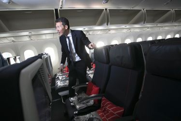 Benjamin Smith à bord d'un Boeing 787 d'Air France, le 20 septembre.