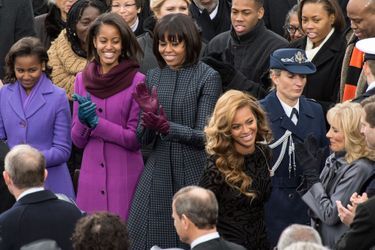 Beyoncé (avec Jill Biden) lors de la seconde investiture de Barack Obama à Washington le 21 janvier 2013