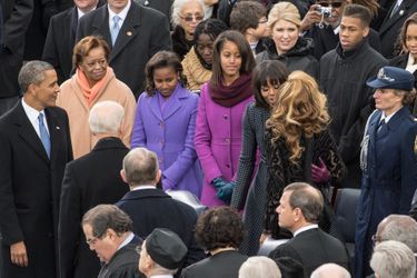 Beyoncé (avec Michelle Obama) lors de la seconde investiture de Barack Obama à Washington le 21 janvier 2013