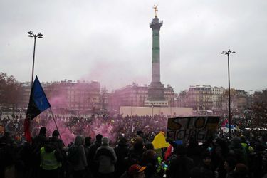 Manifestation contre la proposition de loi "sécurité globale" à Paris, le 16 janvier 2021.