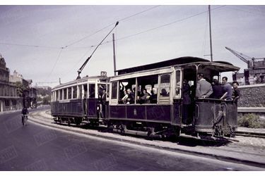 Le tramway de Marseille en septembre 1950.