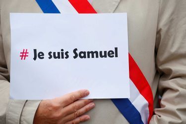 Rassemblement en hommage à Samuel Paty à Paris, le 18 octobre 2020.