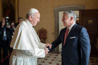 Le roi Abdallah II de Jordanie avec le pape François au Vatican, le 19 décembre 2017