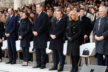 La reine Letizia et le roi Felipe VI d&#039;Espagne au Trocadéro à Paris, le 11 mars 2020