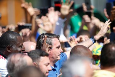 Jair Bolsonaro a salué ses partisans à Brasilia, le 31 mai 2020.