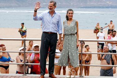 La reine Letizia et le roi Felipe VI d&#039;Espagne à Las Palmas de Gran Canaria, le 23 juin 2020
