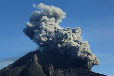 L&#039;éruption du Sinabung, le 23 août dernier. 