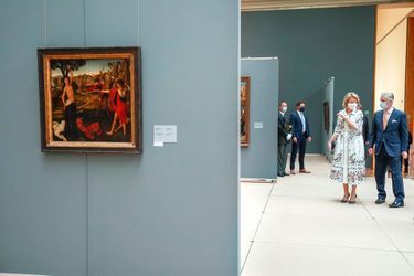 La reine Mathilde et le roi des Belges Philippe au Musée Old Masters à Bruxelles, le 19 mai 2020