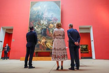 La reine Mathilde et le roi des Belges Philippe au Musée Old Masters, le 19 mai 2020 à Bruxelles