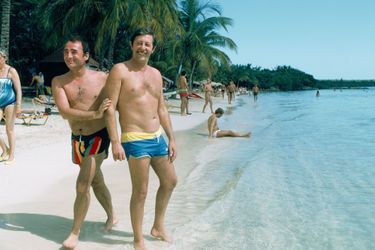 Claude Brasseur et Jean Rochefort en Guadeloupe en 1986.