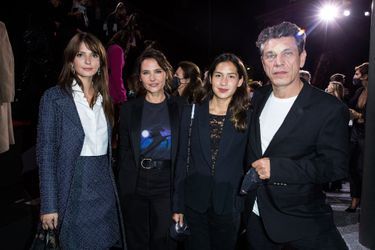 Joséphine Japy, Virginie Ledoyen, Line Papin et Marc Lavoine au défilé Etam à Paris le 29 septembre 2020