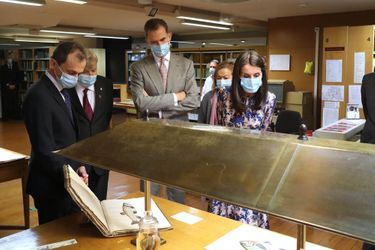 Le roi Felipe VI d&#039;Espagne et la reine Letizia au Musée national des sciences naturelles à Madrid, le 15 juin 2020