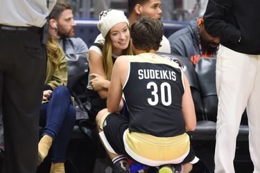Olivia Wilde et Jason Sudeikis lors du match NBA All-Star Celebrity à Toronto en février 2016