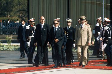 Valéry Giscard d&#039;Estaing avec le roi Hassan II du Maroc en 1975
