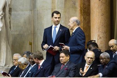 Valéry Giscard d'Estaing avec le prince Felipe d'Espagne, le 9 mars 2006