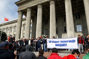 Manifestation à Bichkek, au Kirghizstan, le 8 octobre 2020.