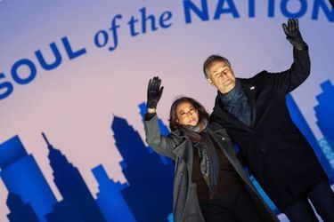 Kamala Harris et Douglas Emhoff à Philadelphie, en Pennsylvanie, le 2 novembre 2020.