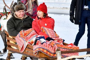Le roi Carl XVI Gustaf et la reine Silvia de Suède à Jokkmokk, le 6 février 2020